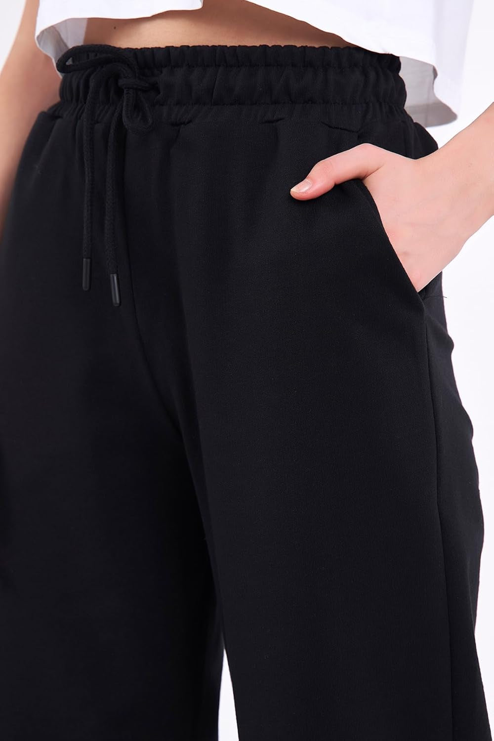 Women'S Jogging Bottoms, Thin Lightweight Breathable Cotton Straight Leg Joggers, Ladies Sports Yoga Trousers, Long Training Pants, Loose Sweatpants with Elastic Waist Drawstring