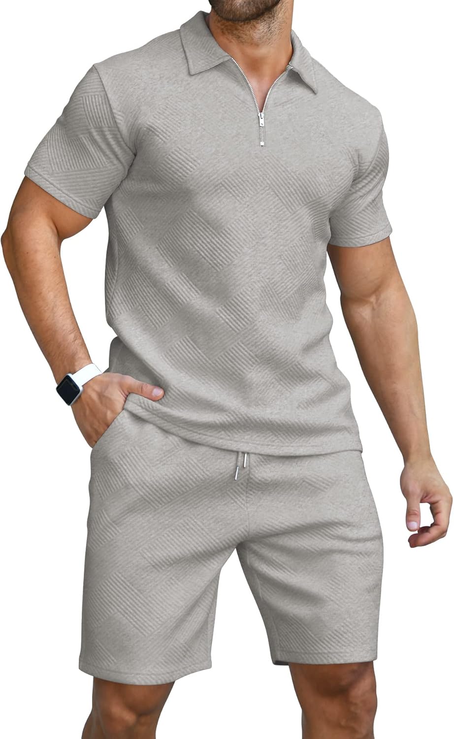 Men’s Summer Streetwear Set – Polo Shirt & Shorts Combo