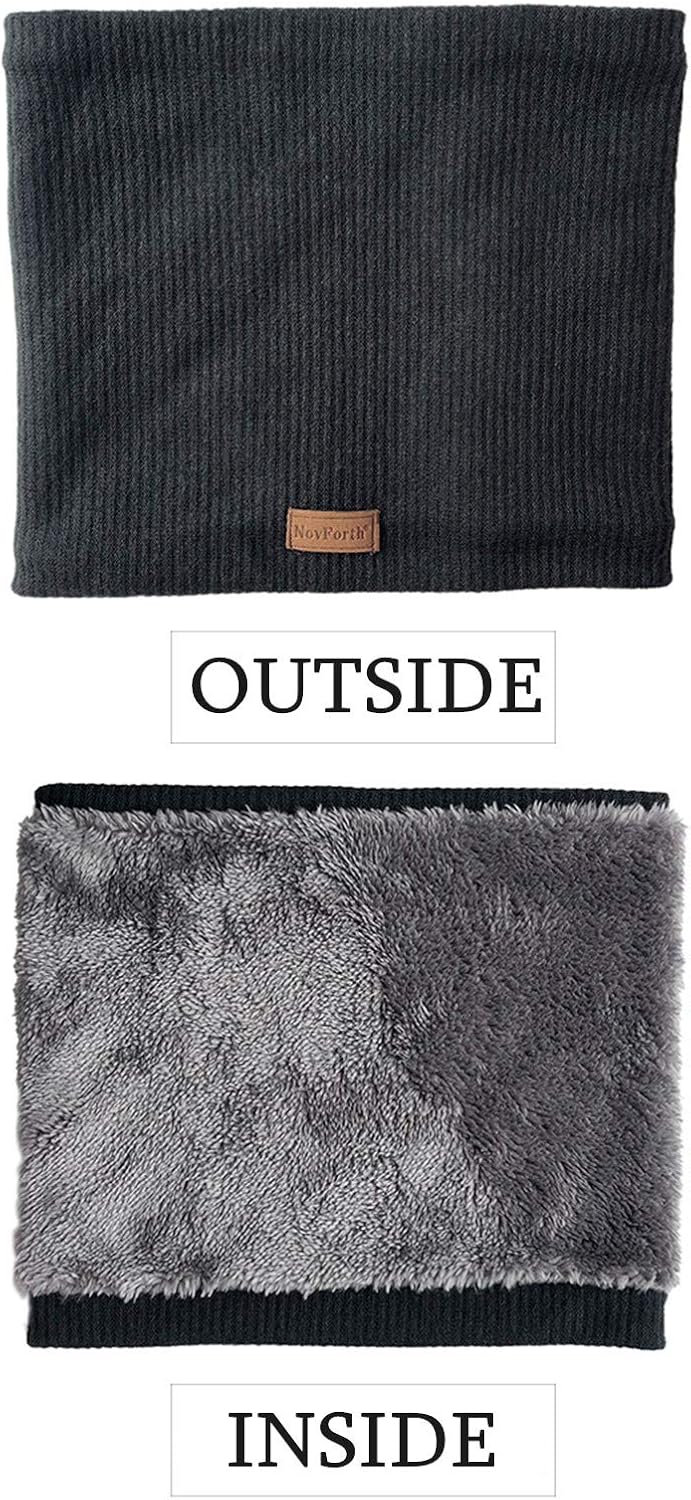 Men’s & Women’s Winter Neck Warmer – Fleece-Lined Infinity Scarf, Thick & Windproof