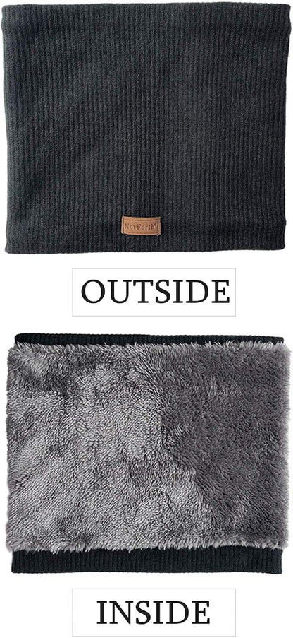 Men’s & Women’s Winter Neck Warmer – Fleece-Lined Infinity Scarf, Thick & Windproof