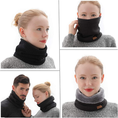 Men’s & Women’s Winter Neck Warmer – Fleece-Lined Infinity Scarf, Thick & Windproof