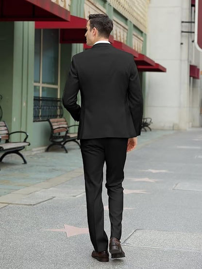 Mens Suit Slim Fit 3 Piece Double Breasted Suit Men Formal Tuxedo Set Casual Wedding Prom Groom Suits