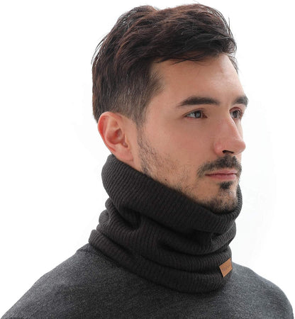 Men’s & Women’s Winter Neck Warmer – Fleece-Lined Infinity Scarf, Thick & Windproof